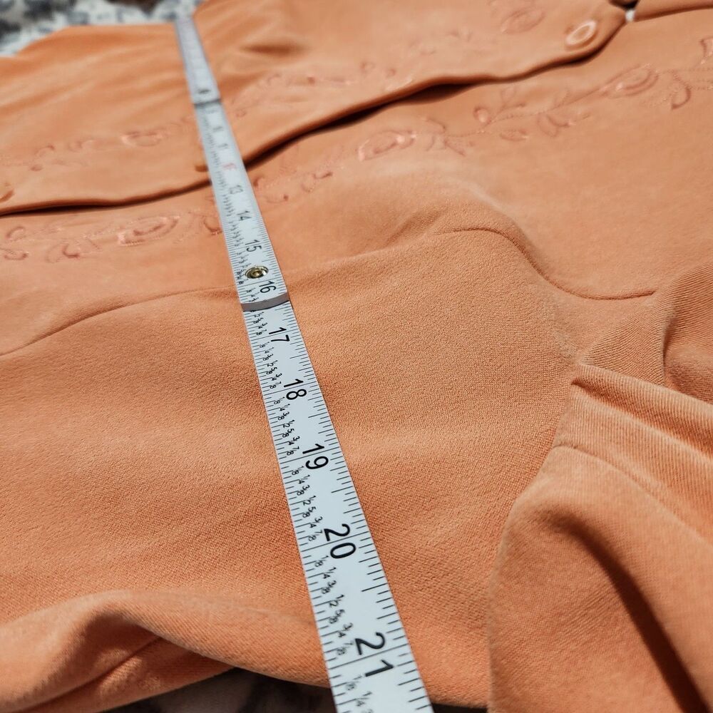 Norton Mcnaughton top Shacket size 14 Orange (Salmon) Floral Embroidered - Picture 5 of 11